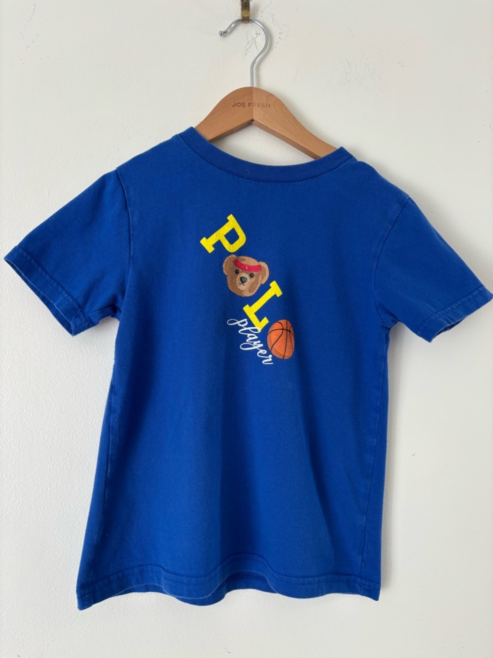 Polo by Ralph Lauren Vintage Blue Kids  Sporty casual Tee with iconic bear Sz 5